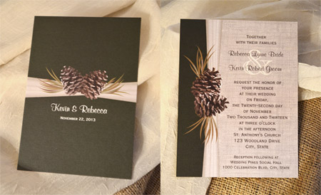 Winter Pines wedding invitation