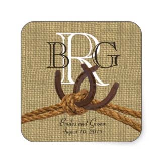 Rope Horseshoe Monogram Sticker