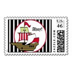 pirates ship postage stamp