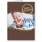 Modern Brown Dots Photo Holiday Card