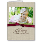 Rustic Bow and Burlap Photo Christmas Card